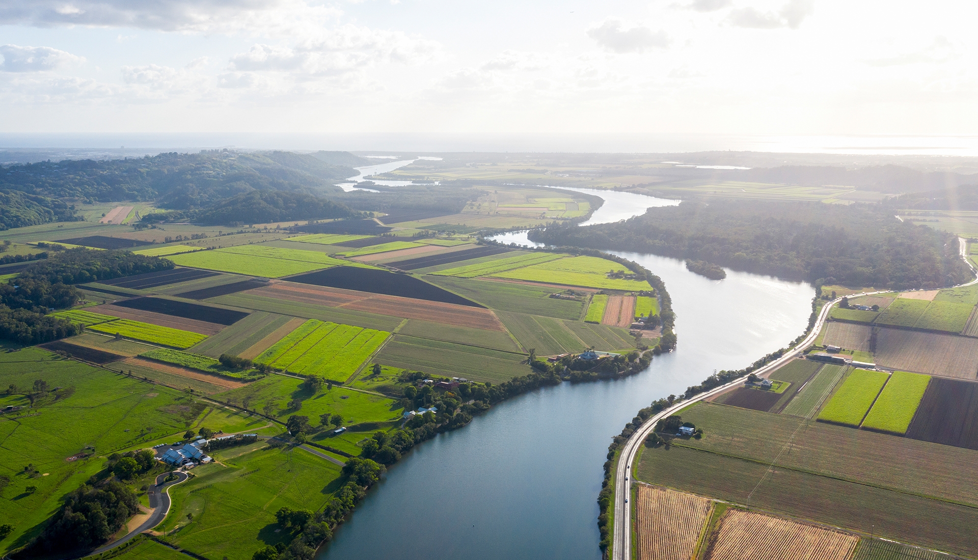 Scenic view of the Tweed River meandering through a beautiful landscape- Tweed River