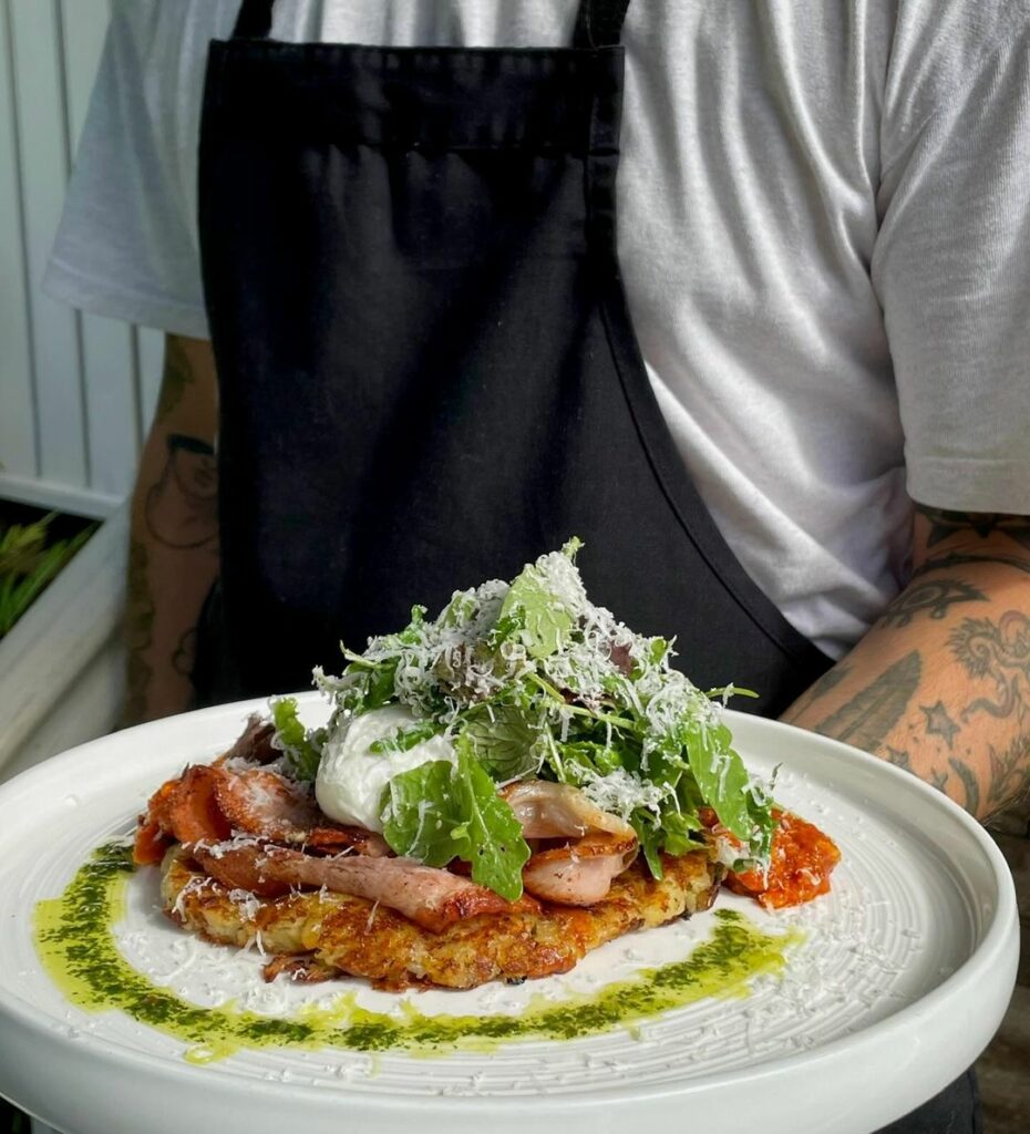 corn fritters at teakwood cafe