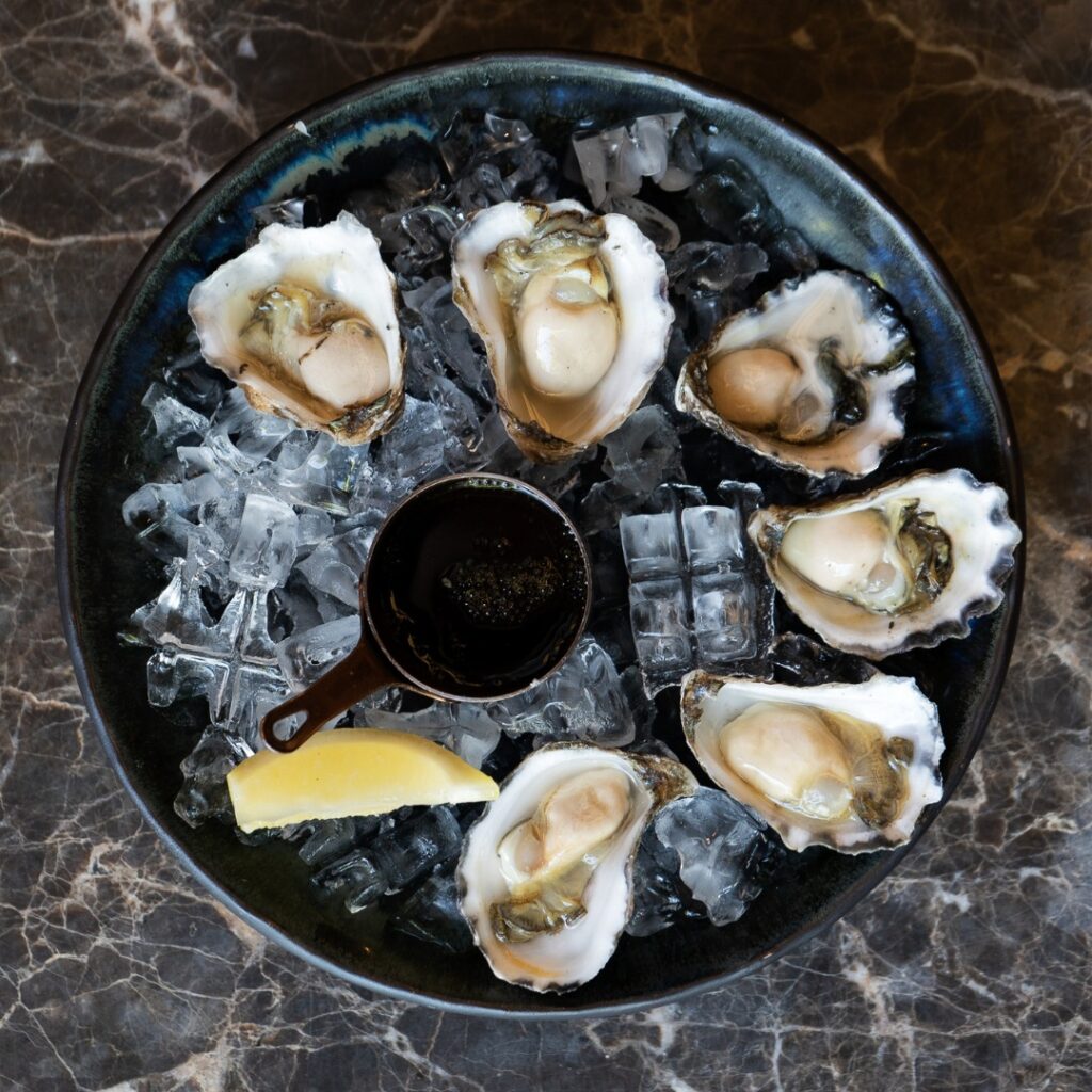 oysters at fins restaurant and bar